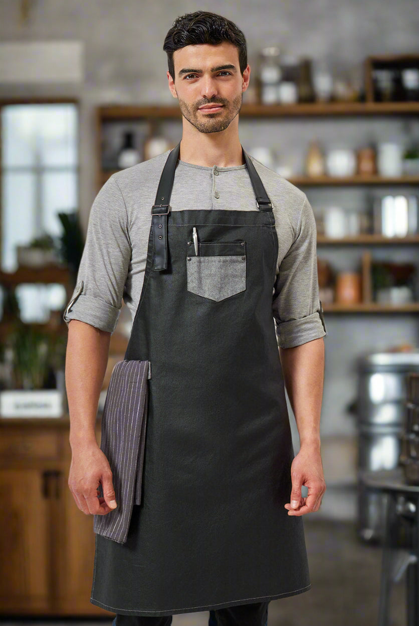 PR136: Waxed-Look Denim Apron Aprons Premier