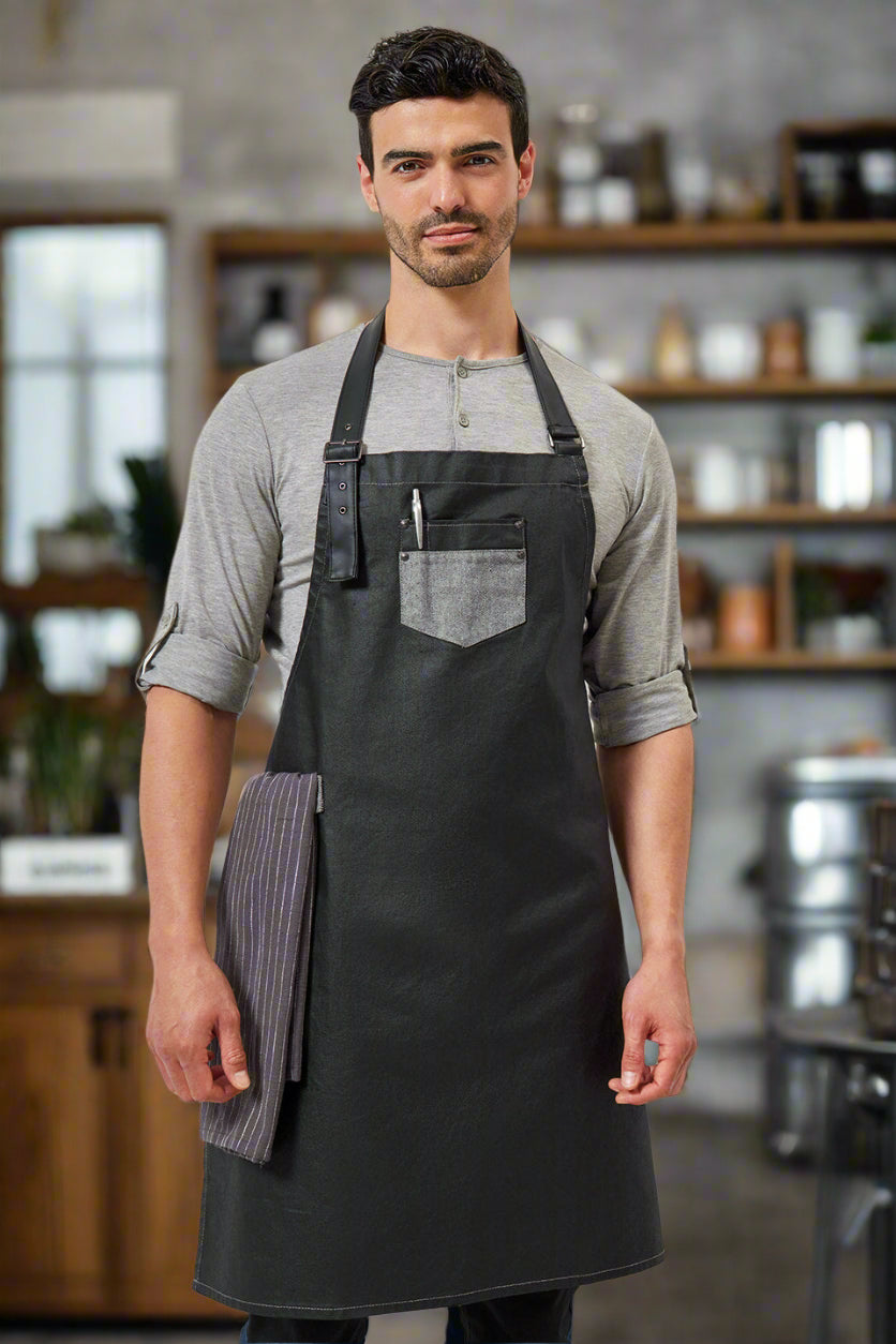 PR136: Waxed-Look Denim Apron Aprons Premier