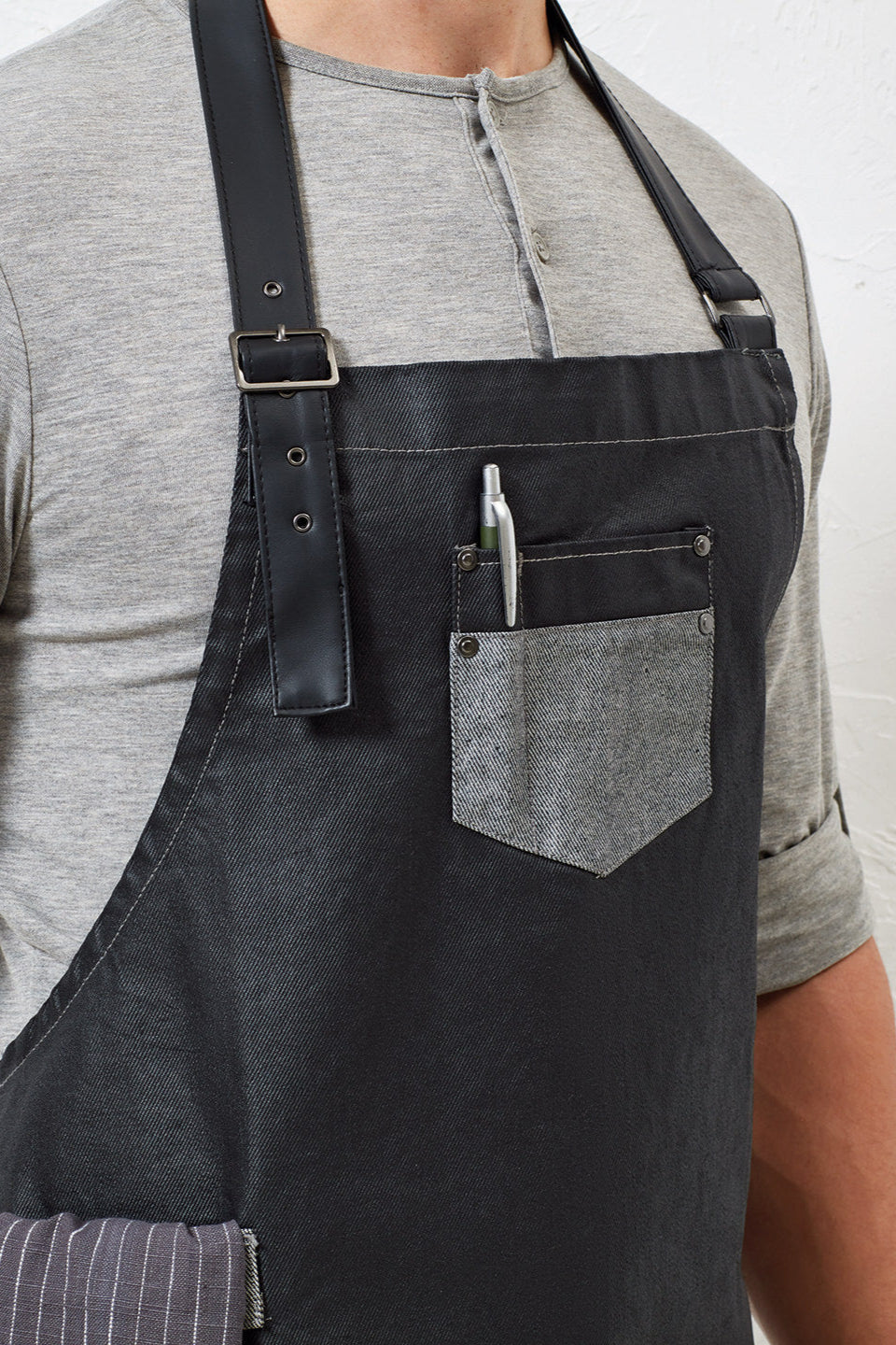 PR136: Waxed-Look Denim Apron Aprons Premier
