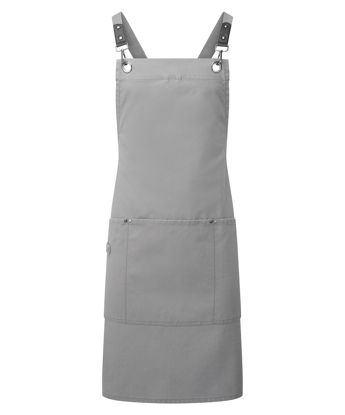PR182: Clip N Clasp Cross-Back Bib Apron Aprons Premier Dark Grey One Size