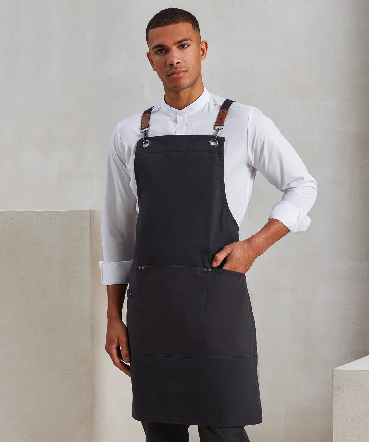 PR182: Clip N Clasp Cross-Back Bib Apron Aprons Premier