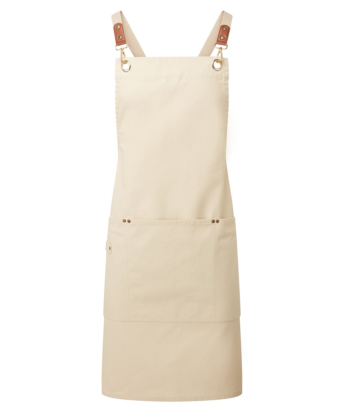 PR182: Clip N Clasp Cross-Back Bib Apron Aprons Premier Natural One Size