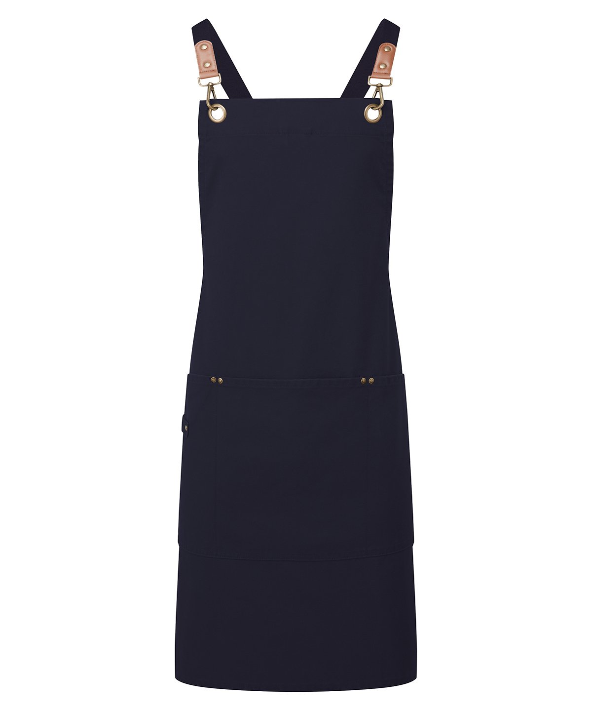 PR182: Clip N Clasp Cross-Back Bib Apron Aprons Premier Navy One Size