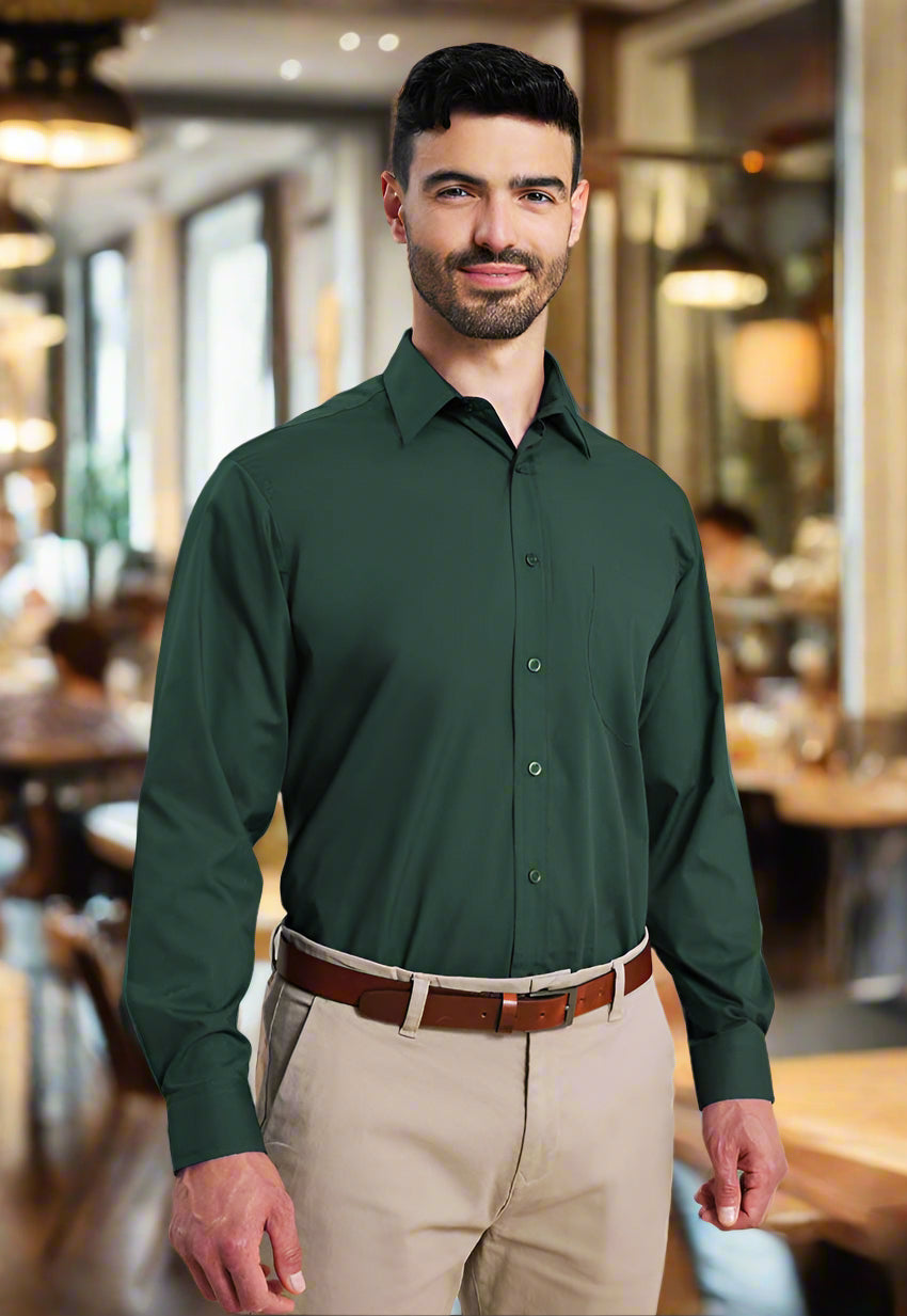 PR200: Mens Long Sleeve Poplin Shirt Mens Long Sleeve Shirts Premier