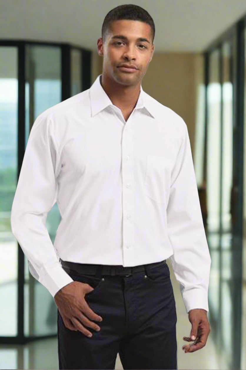 PR200: Mens Long Sleeve Poplin Shirt Mens Long Sleeve Shirts Premier