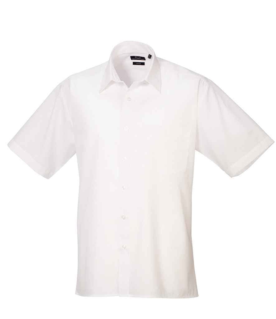 PR202: Mens Short Sleeve Poplin Shirt Mens Short Sleeve Shirts Premier White 14.5"