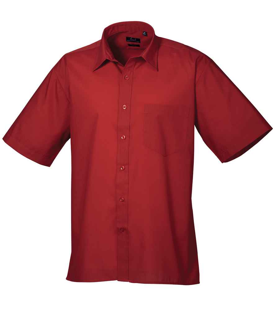PR202: Mens Short Sleeve Poplin Shirt Mens Short Sleeve Shirts Premier