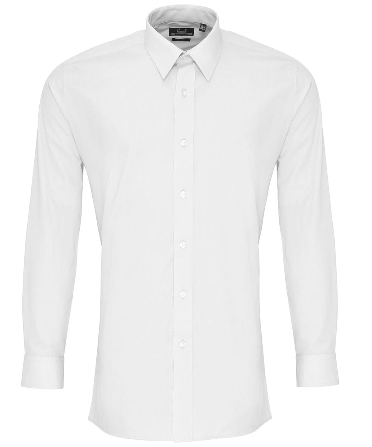 PR204: Mens Fitted Long Sleeve Shirt Mens Long Sleeve Shirts Premier