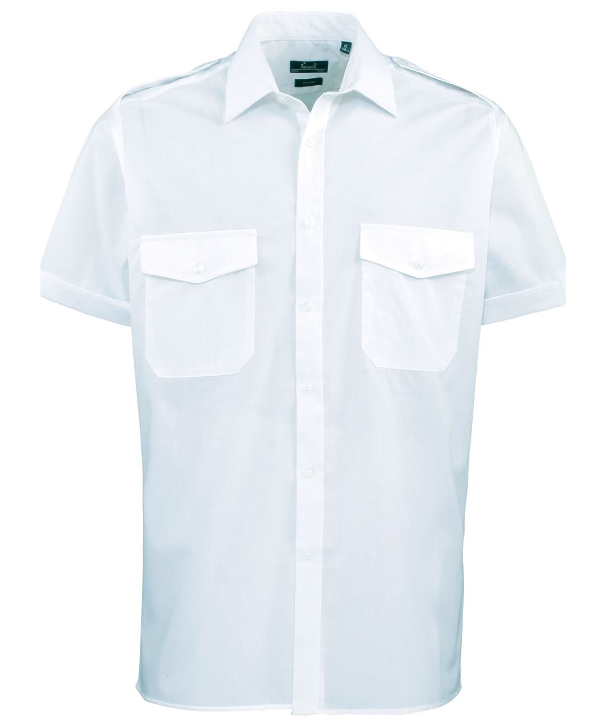 PR212: Mens Short Sleeve Pilot Shirt Mens Short Sleeve Shirts Premier Light Blue 14.5"