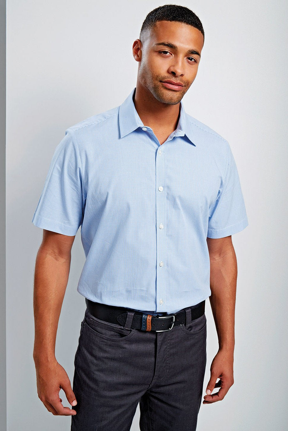 PR221 - Mens Microcheck Shirt Mens Short Sleeve Shirts Premier