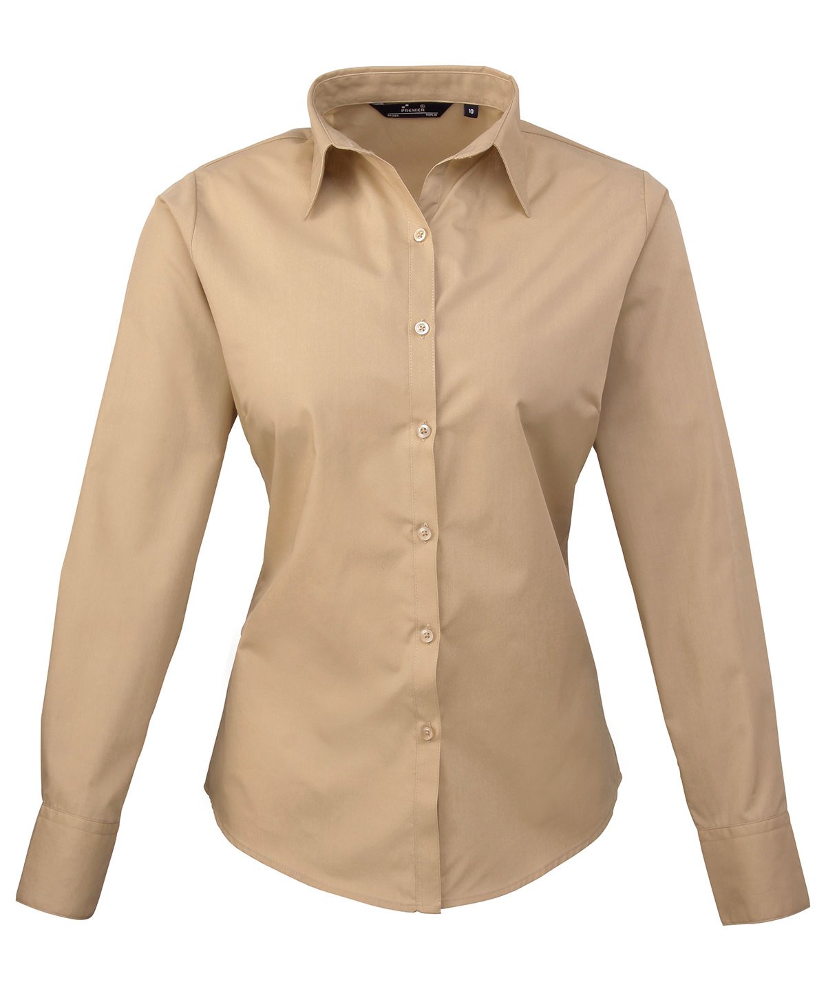 PR300: Ladies Long Sleeve Poplin Shirt Womens Long Sleeve Shirts Premier