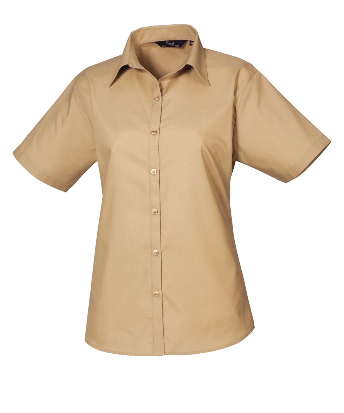 PR302: Ladies Short Sleeve Poplin Shirt Womens Short Sleeve Shirts Premier