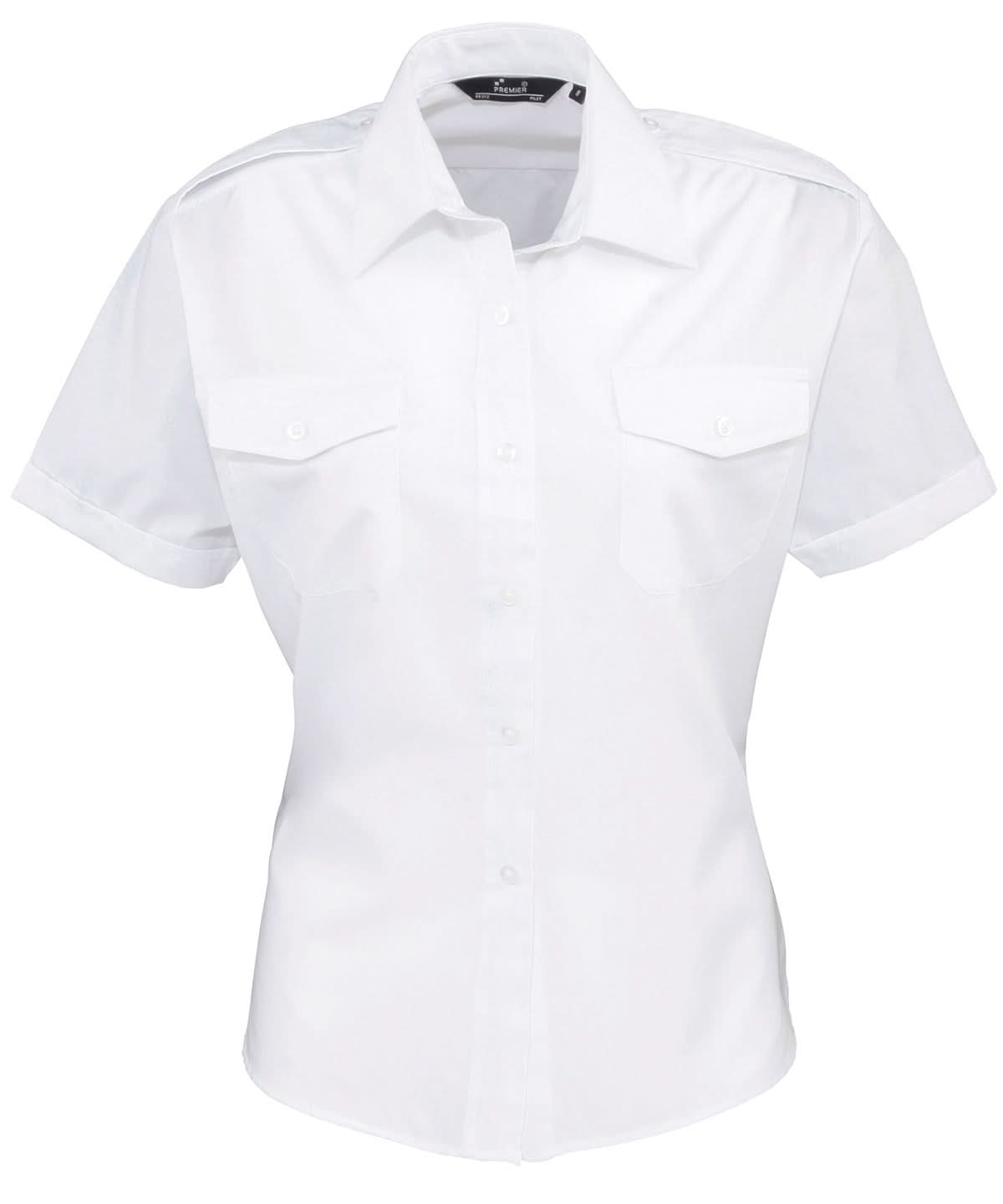 PR312: Ladies Short Sleeve Pilot Shirt Womens Short Sleeve Shirts Premier