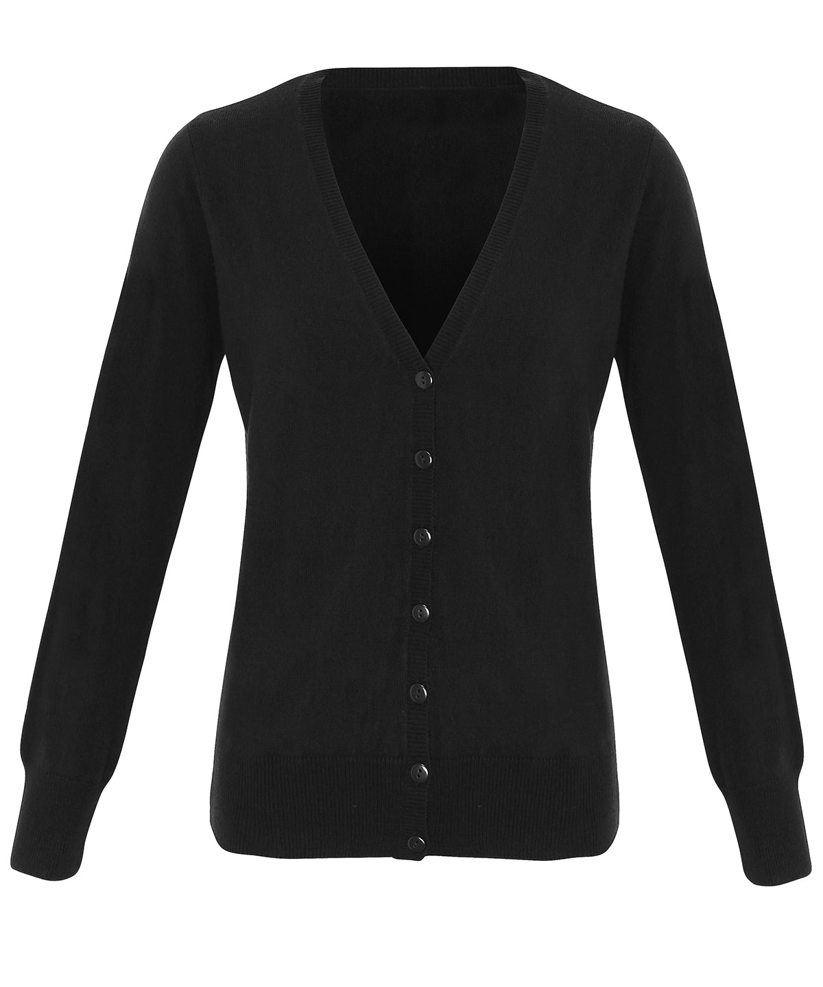 PR402: Ladies V-Neck Cardigan Womens Knitwear Premier Black 8