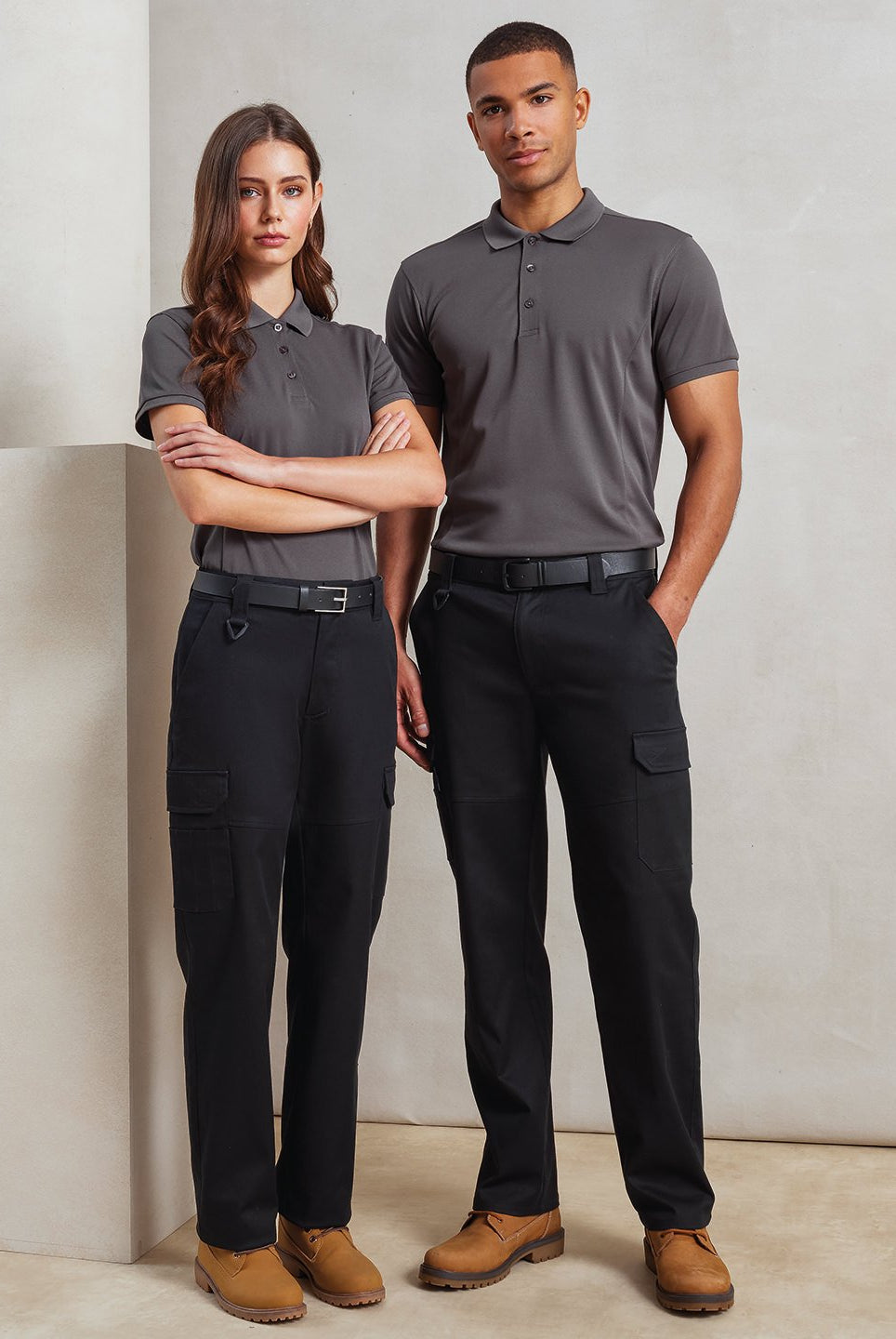 PR565: Stretchchecker Unisex Work Cargo Trouser Workwear premier