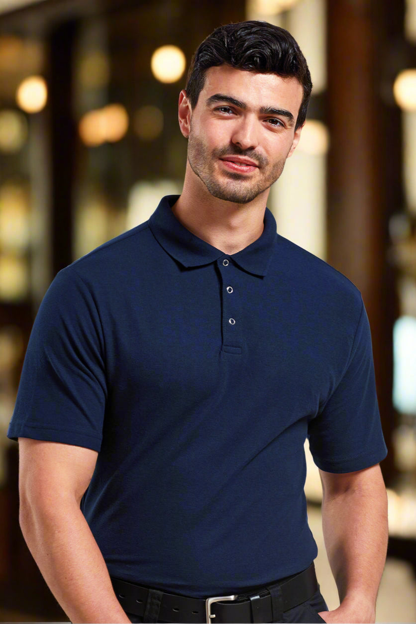 PR610: Mens Studded Polo Shirt Mens Polos Premier Black XS