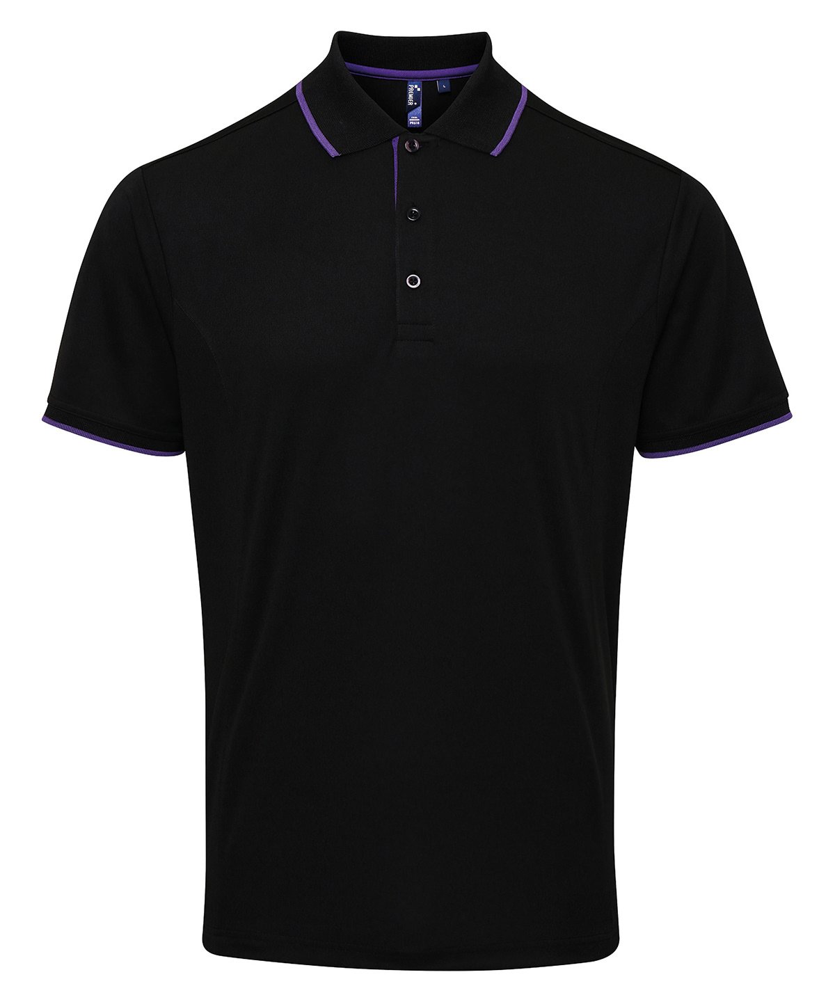 PR618: Coolchecker Contrast Mens Polo Mens Polos Premier Black/Purple S