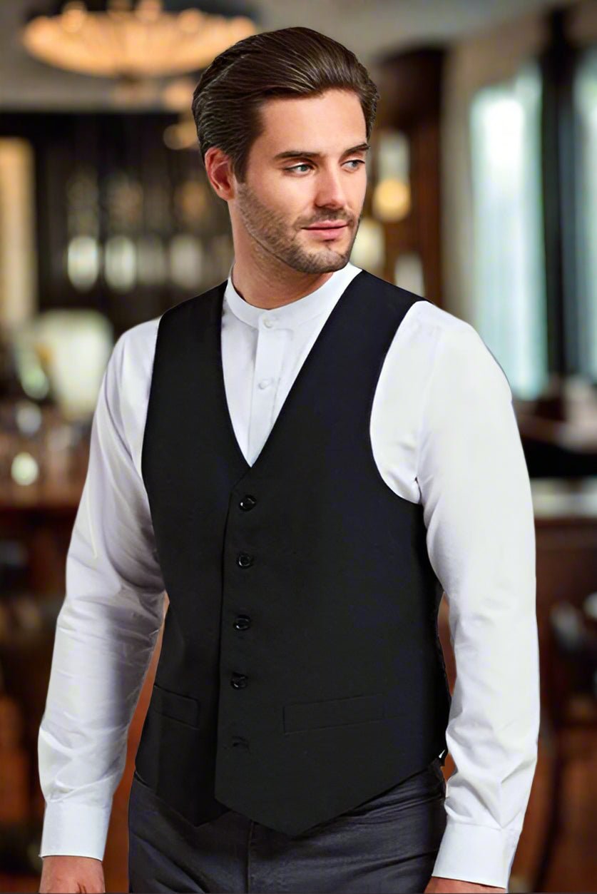 PR622: Black Hospitality Waistcoat Mens Hospitality Waistcoats Premier Black 2XS