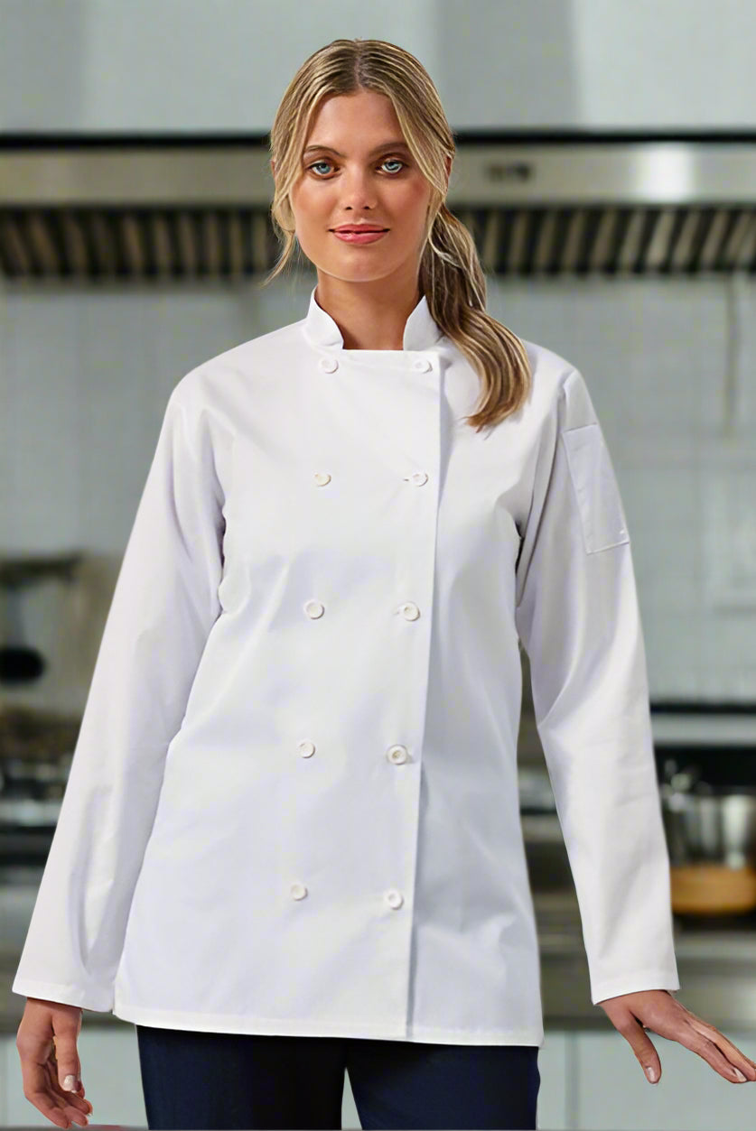 PR671: Ladies Long Sleeve Chefs Jacket Chefs Jacket Premier White XS
