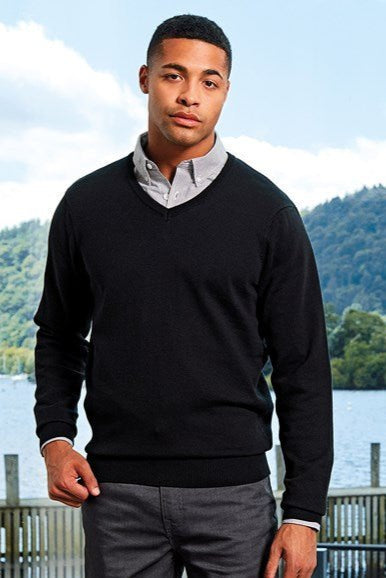 PR694: Mens V-Neck Knitted Sweater Mens Knitwear Premier