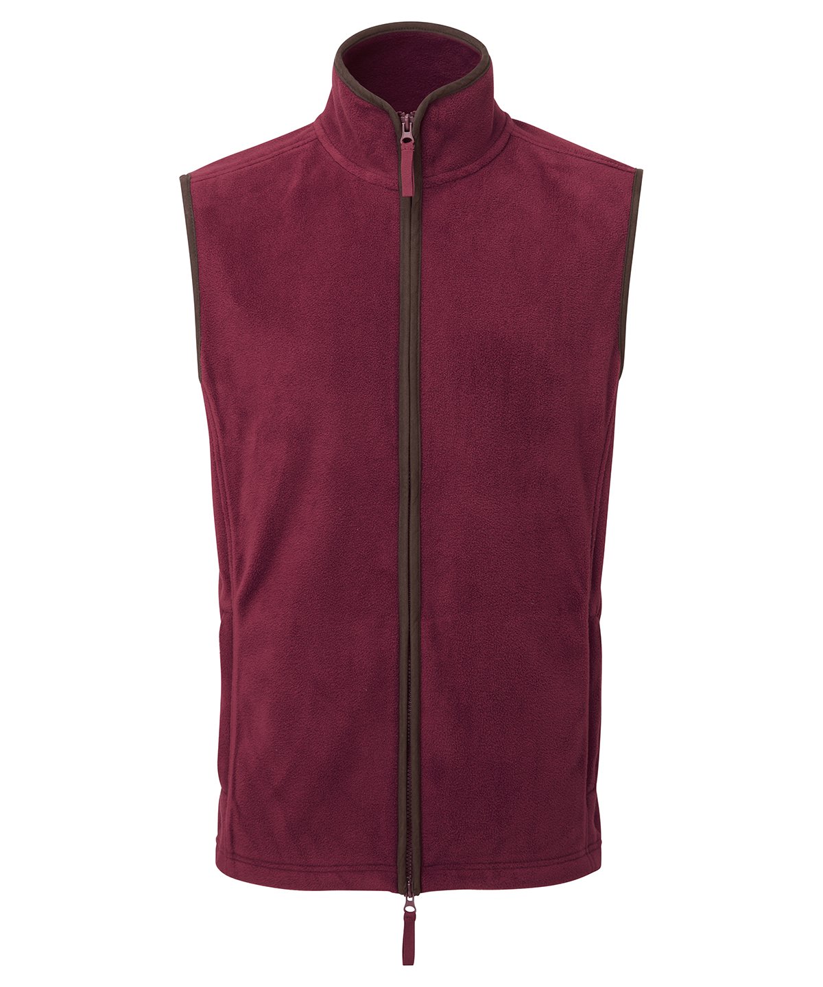 PR803: Artisan Mens Fleece Gilet Mens Bodywarmer Premier Burgundy/Brown S