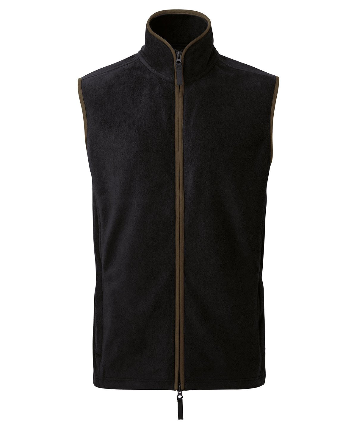 PR803: Artisan Mens Fleece Gilet Mens Bodywarmer Premier Black/Brown S