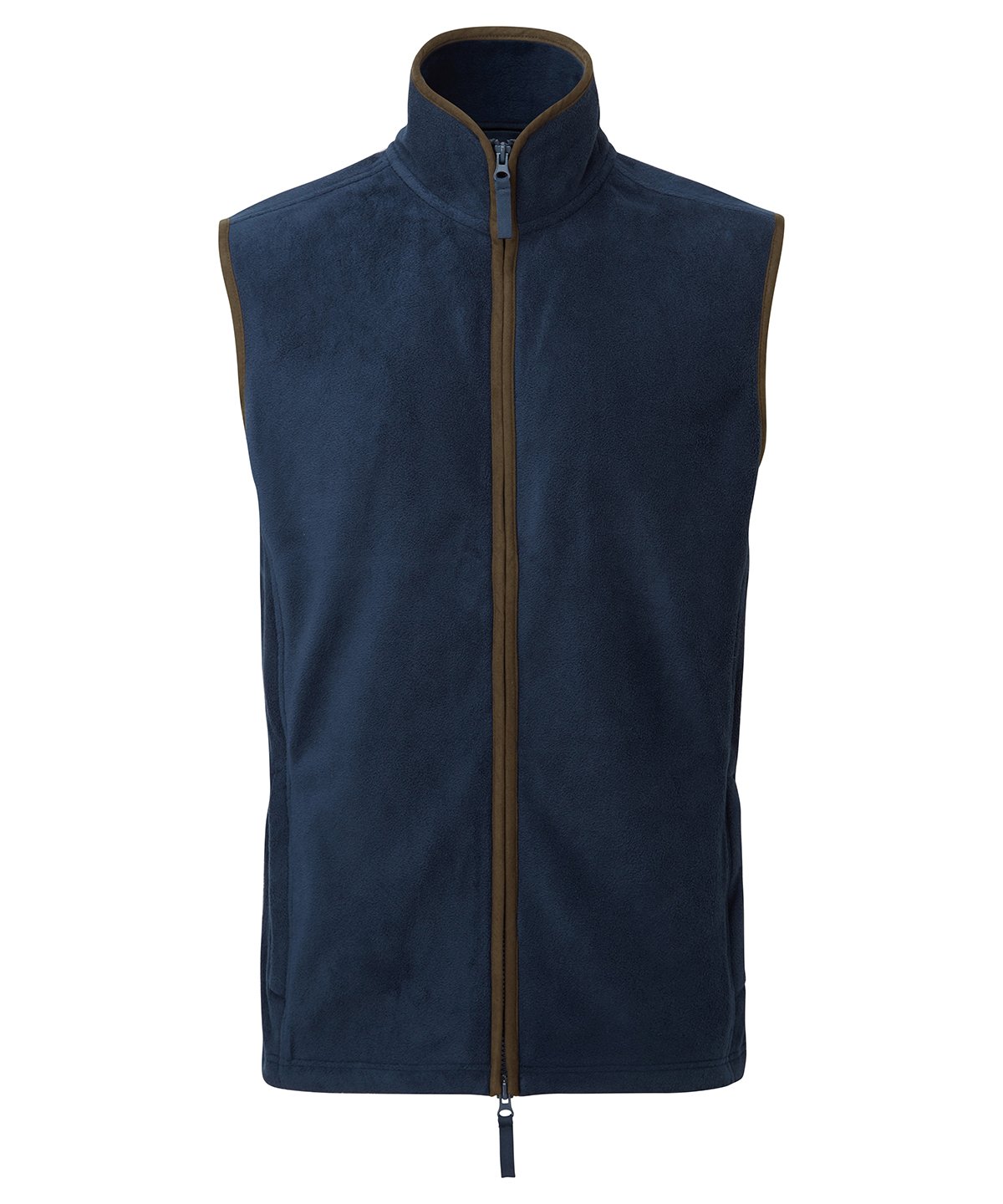 PR803: Artisan Mens Fleece Gilet Mens Bodywarmer Premier Navy/Brown S