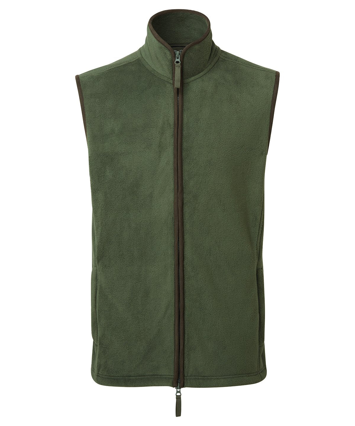PR803: Artisan Mens Fleece Gilet Mens Bodywarmer Premier Moss Green/Brown S