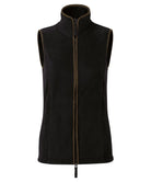 PR804: Artisan Ladies Fleece Gilet Jacket Womens Bodywarmers Premier Black/Brown XS