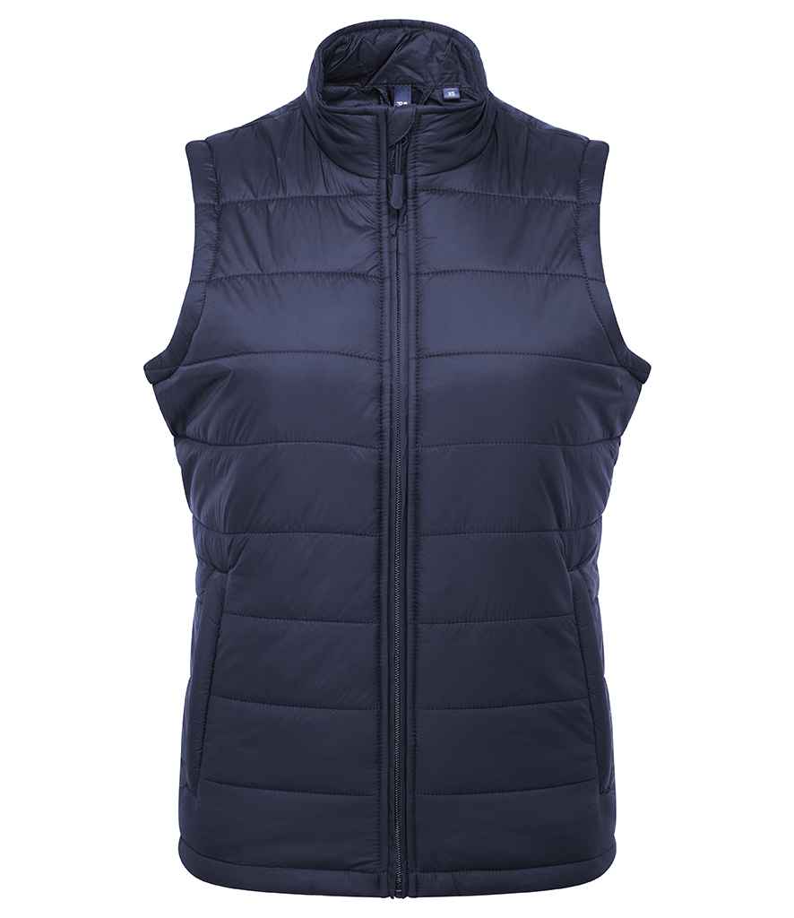 PR815: Ladies Padded Gilet Jacket Womens Bodywarmers Premier Navy XS