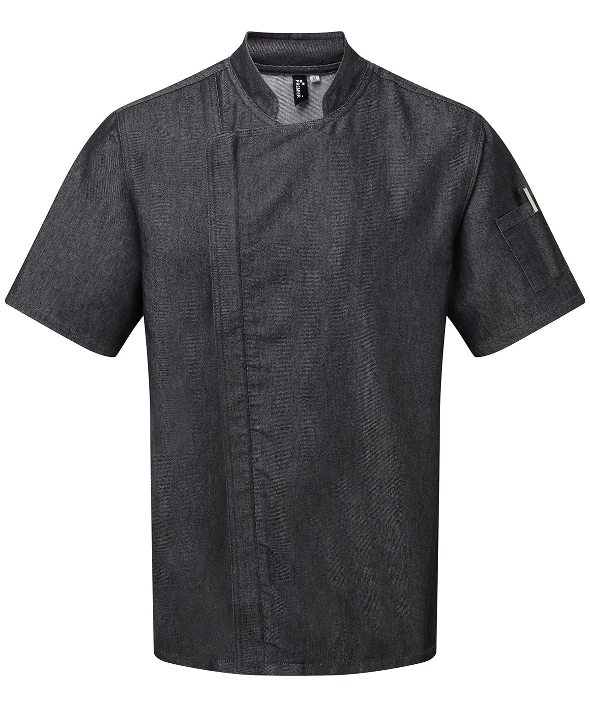 PR906: Chefs Zip Up Short Sleeve Jacket Chefs Jacket Premier Black Denim XS