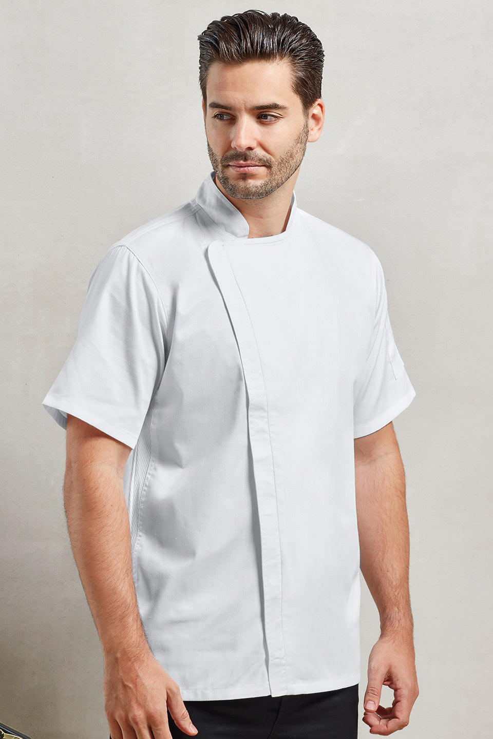 PR906: Chefs Zip Up Short Sleeve Jacket Chefs Jacket Premier