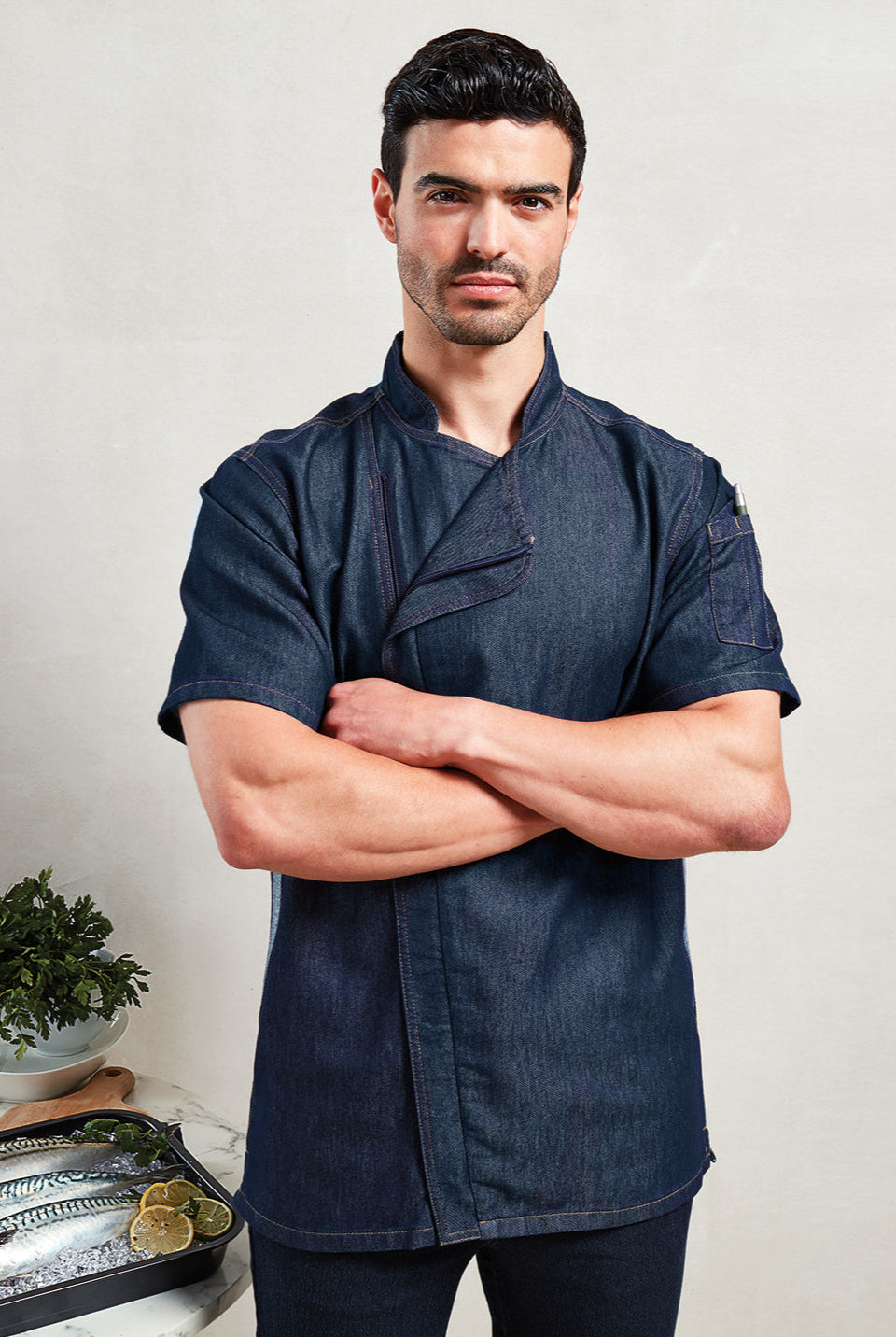 PR906: Chefs Zip Up Short Sleeve Jacket Chefs Jacket Premier