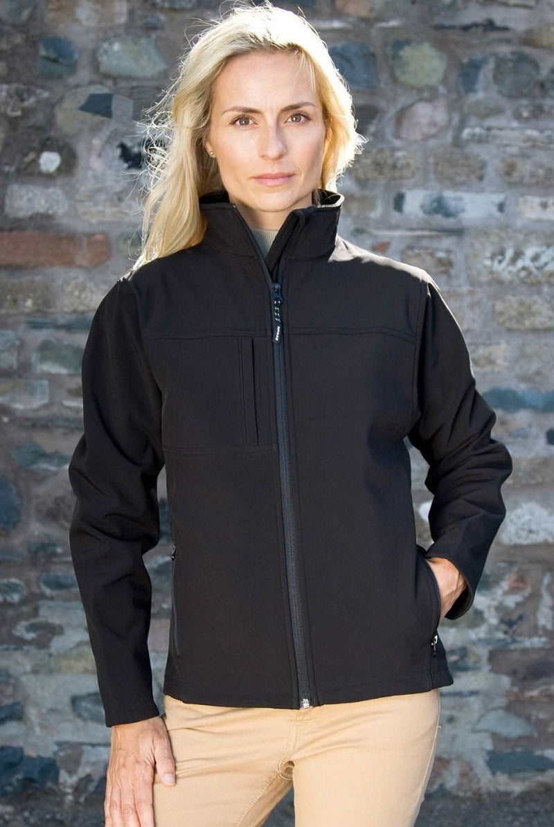 R121F: Womens Classic Soft-shell Jacket Womens Softshell Jackets Result Black S