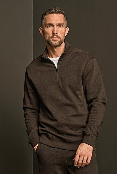Ribbed Interlock Half-Zip Mens Sweatshirts Tee Jays