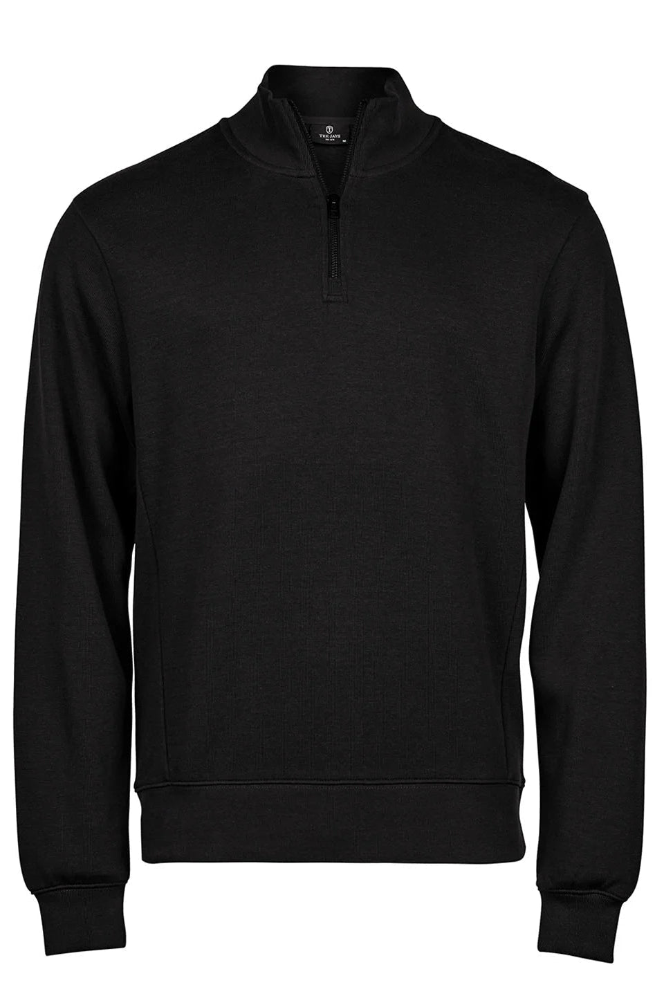 Ribbed Interlock Half-Zip Mens Sweatshirts Tee Jays Black S