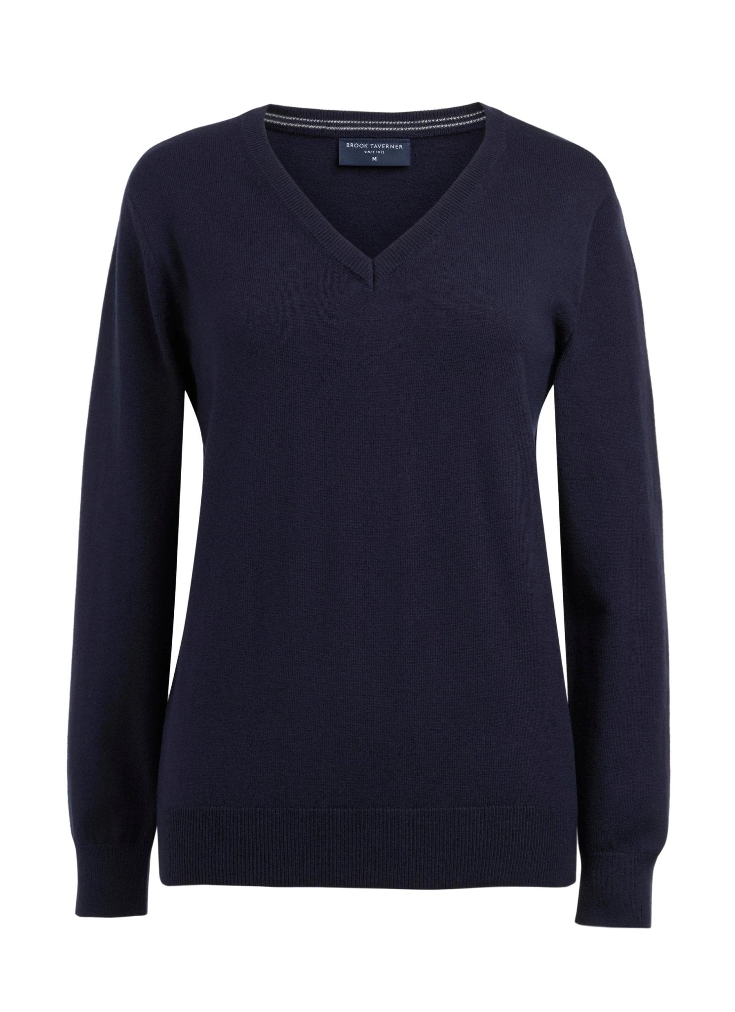 Riga Ladies V-Neck Jumper Womens Knitwear Brook Taverner