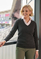 Riga Ladies V-Neck Jumper Womens Knitwear Brook Taverner