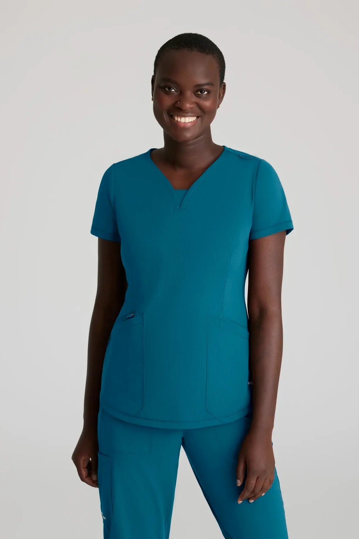 Skechers Slip-Ins Womens Serene Knit Scrub Top Ladies Scrub Top Skechers Bahama Blue XXS