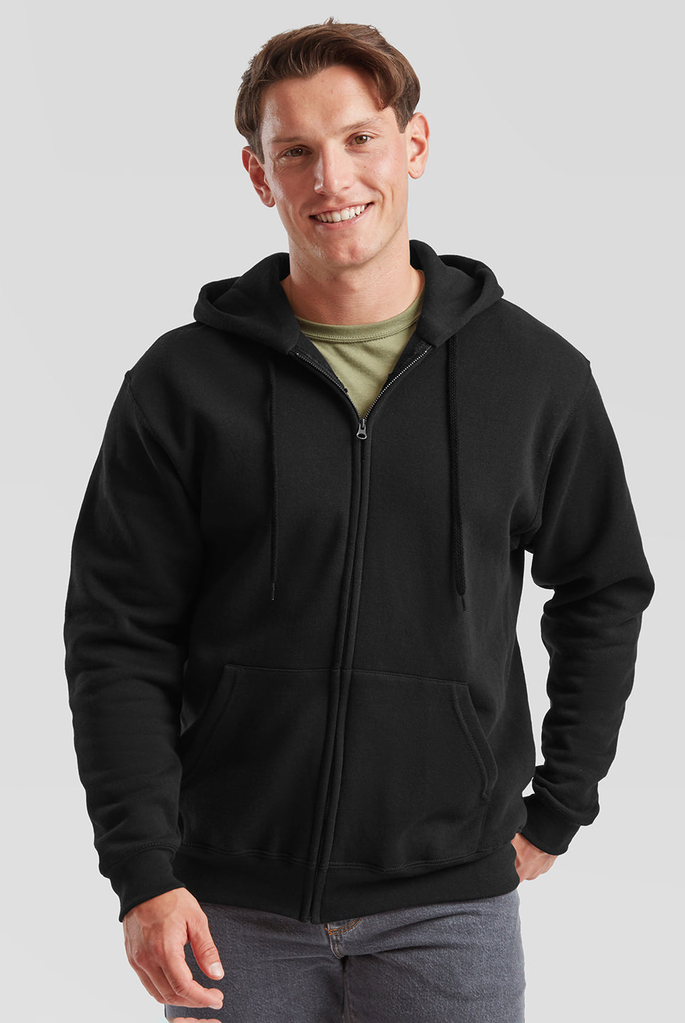 SS222: Classic 80/20 Hooded Sweatshirt Jacket Mens Hoodies Fruit of the Loom