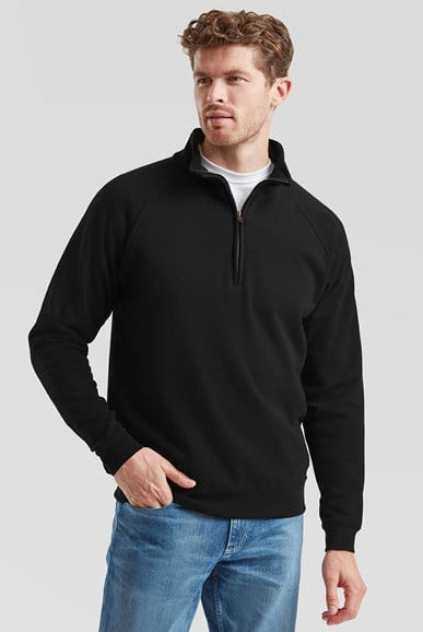 SS230: Classis 80/20 Zip Neck Sweatshirt Mens Sweatshirts Fruit of the Loom