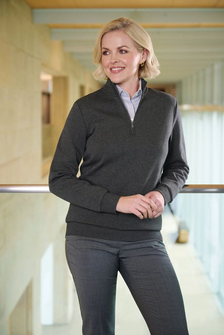 Stamford Womens 1/4 Zip Sweatshirt Womens Sweatshirts Brook Taverner Charcoal XS