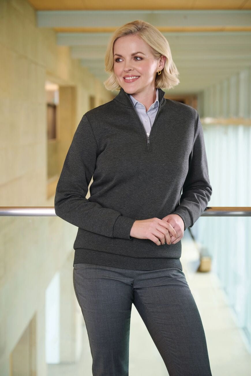 Stamford Womens 1/4 Zip Sweatshirt Womens Sweatshirts Brook Taverner Charcoal XS