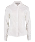 KK261: Ladies Mandarin Collar Shirt Womens Long Sleeve Shirts Kustom Kit White 8