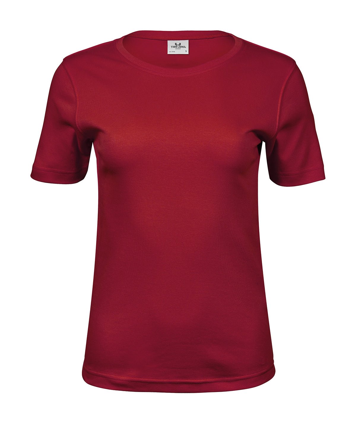 Women’s (580) Organic Cotton Interlock T-Shirt Womens T-Shirts Tee Jays Deep Red S