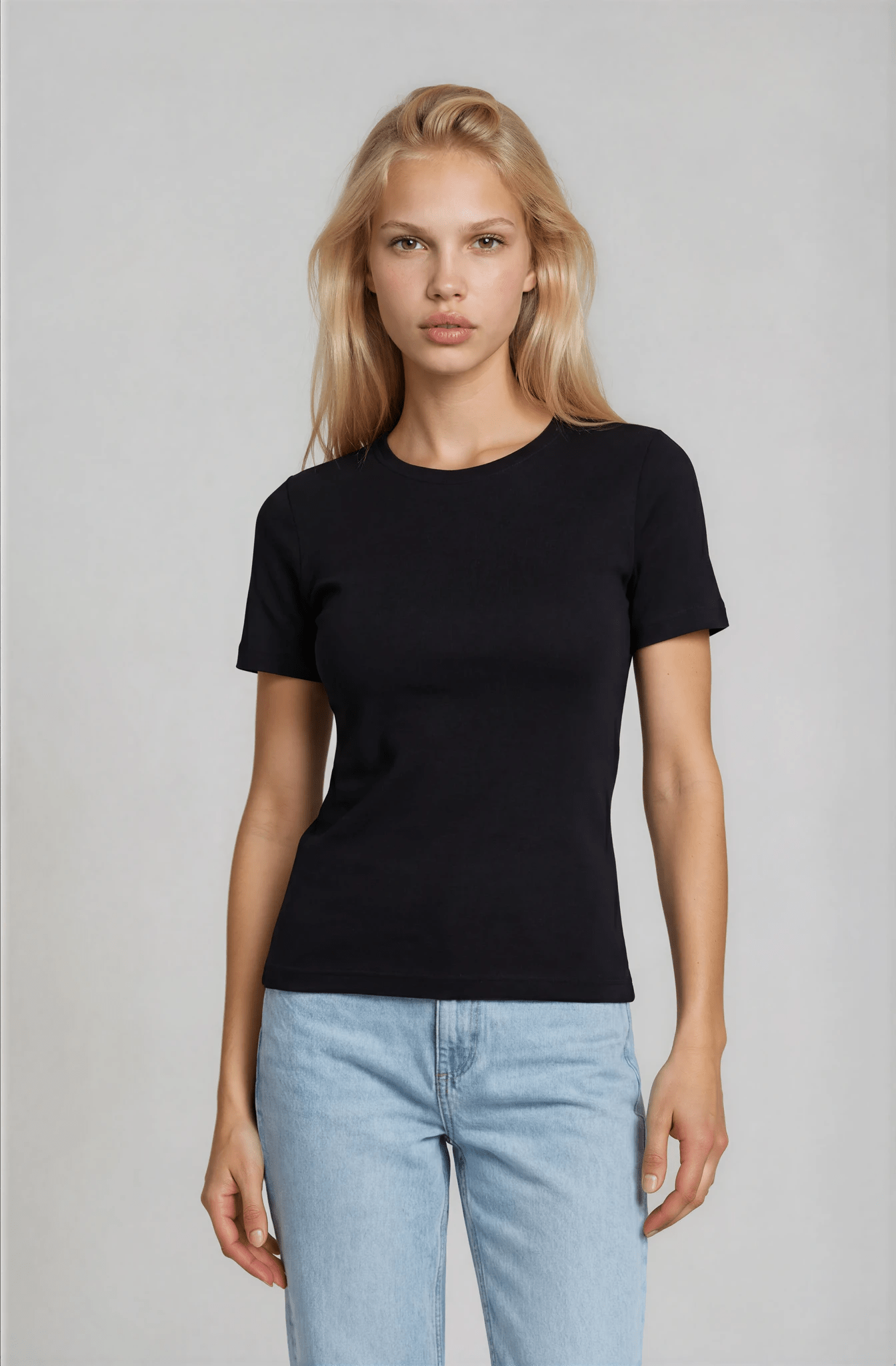 Women’s (580) Organic Cotton Interlock T-Shirt Womens T-Shirts Tee Jays Black S