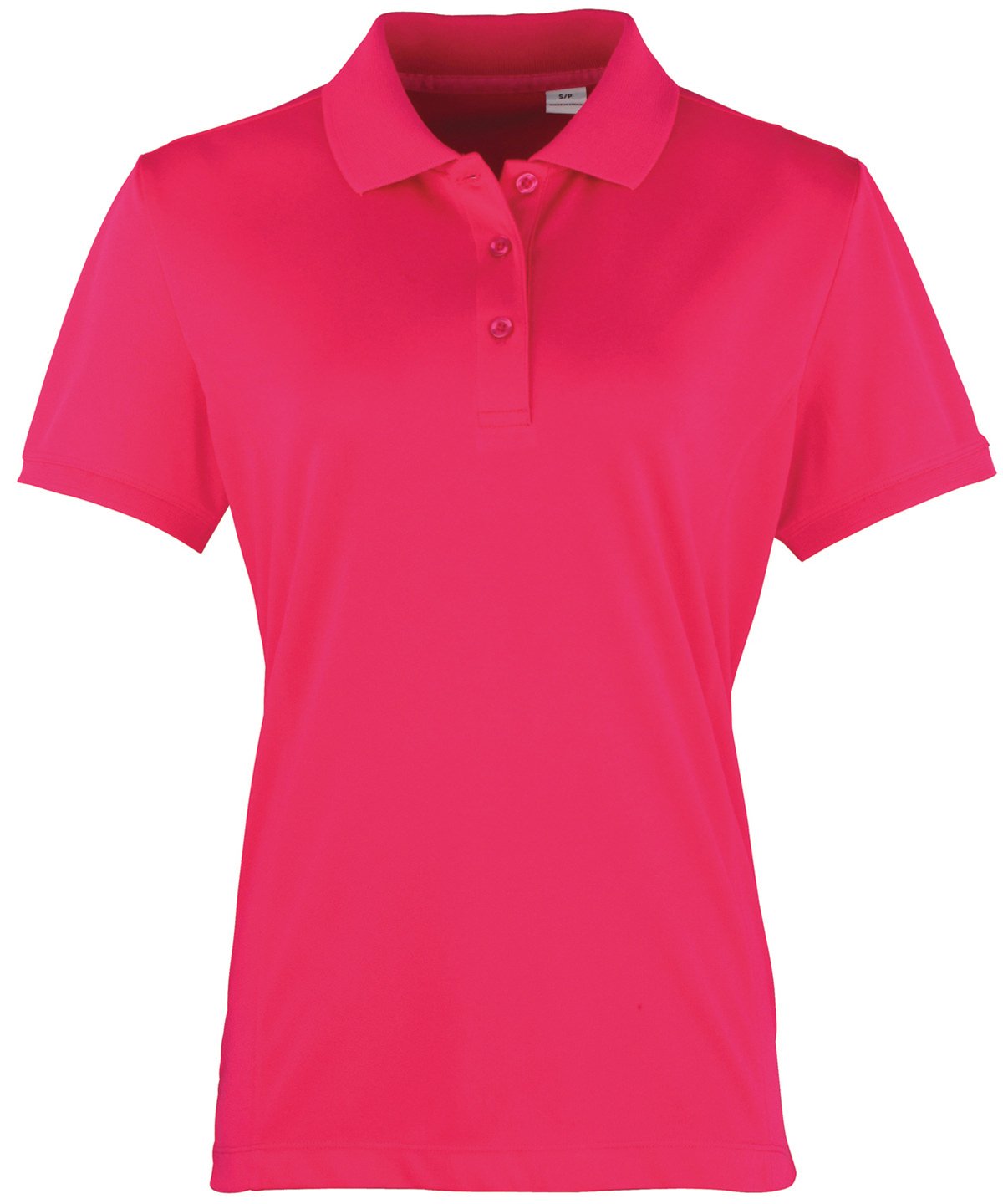PR616: Ladies Pique Polo Shirt Womens Polos Premier Hot Pink XS