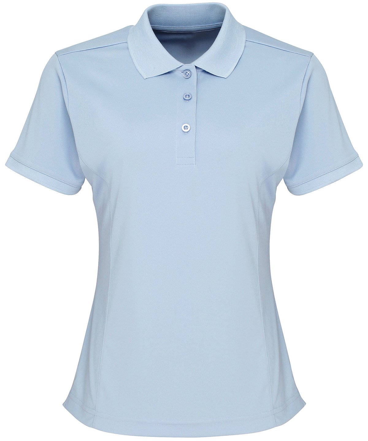 PR616: Ladies Pique Polo Shirt Womens Polos Premier Light Blue XS