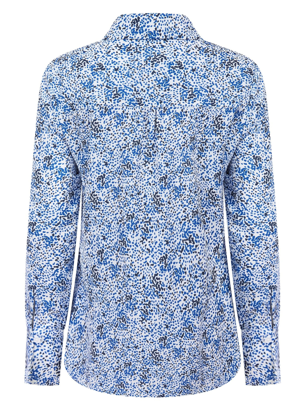 Womens Long Sleeve Blouse with Removable Tie - White Scatter Print Blouses Arcaras