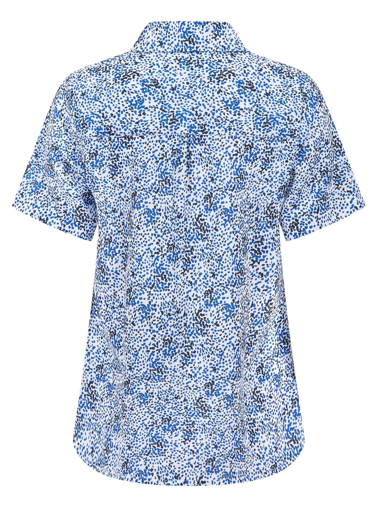 Womens Short Sleeve Blouse with Removable Tie - White Scatter Print Blouses Arcaras